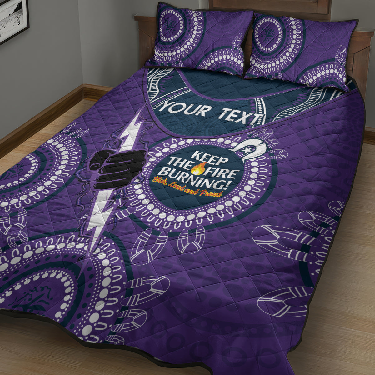 Custom Nrl Storm Naidoc Week Quilt Bed Set Keep The Fire Burning Indig Vibe Hoodie Shop