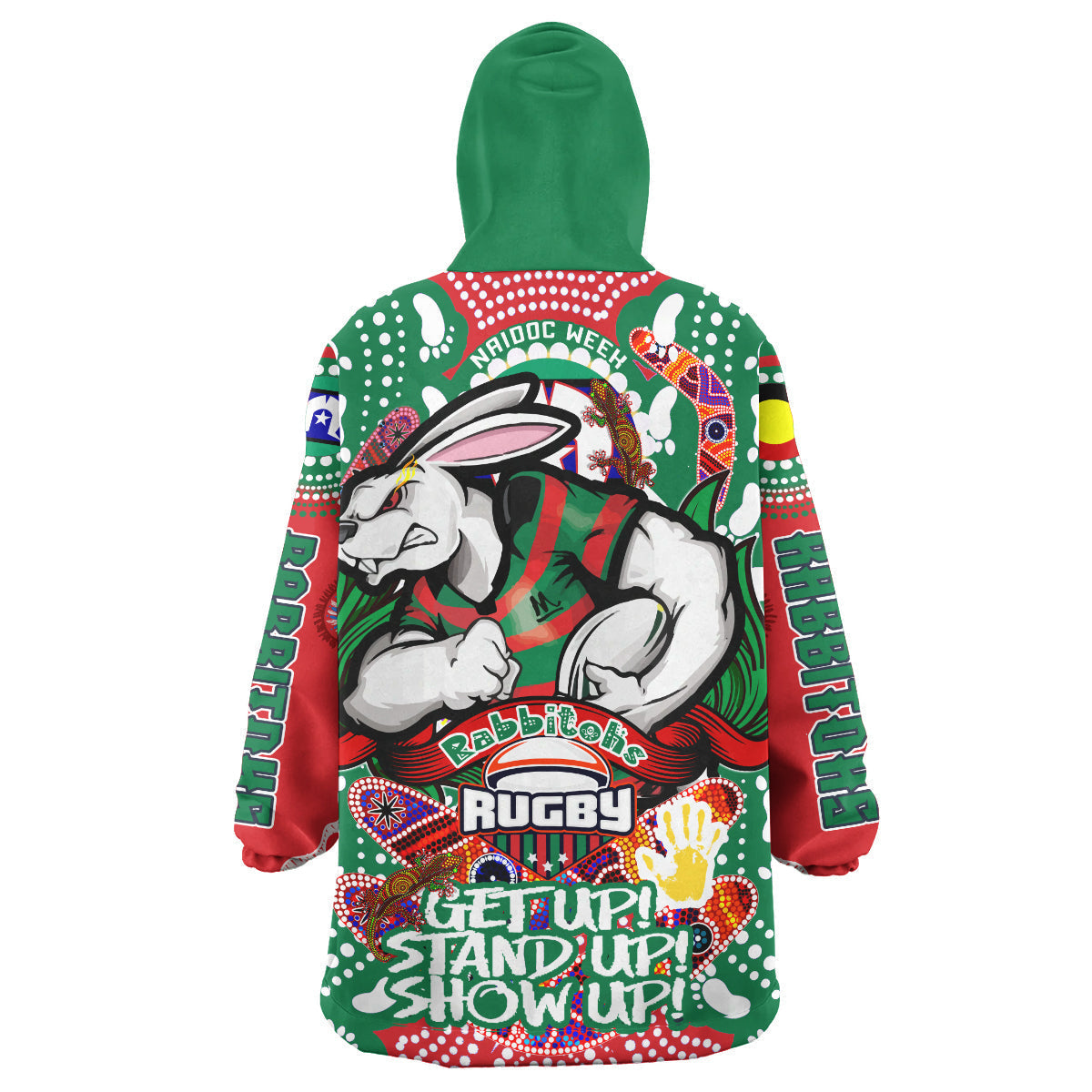 rabbitohs-rugby-naidoc-week-snug-hoodie-south-sydney-rabbitohs-with-aboriginal-and-torres-strait-islander-culture-wearable-blanket-hoodie-rlt14