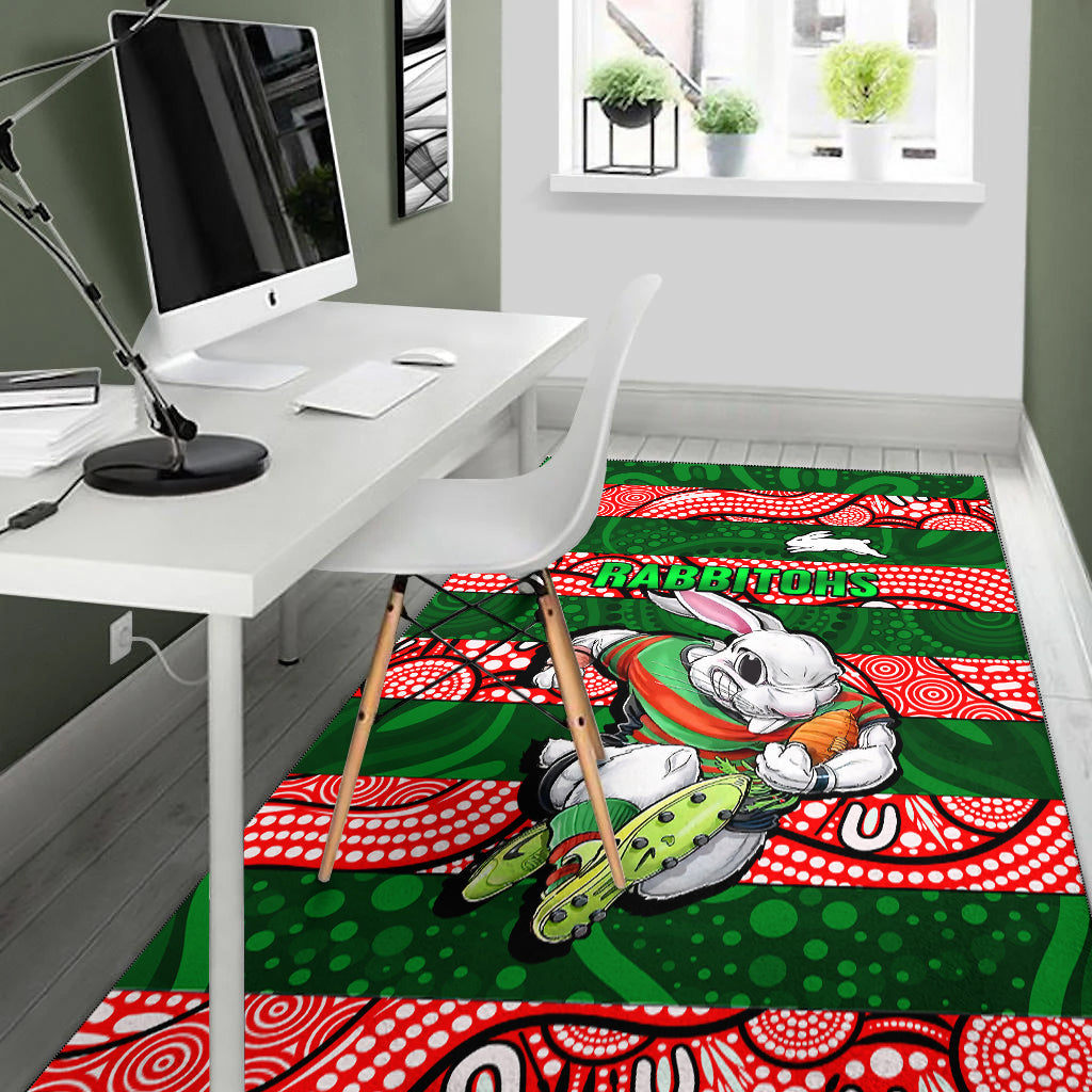 Rabbitohs Rugby The Bunnies Aboriginal Area Rug - LT2