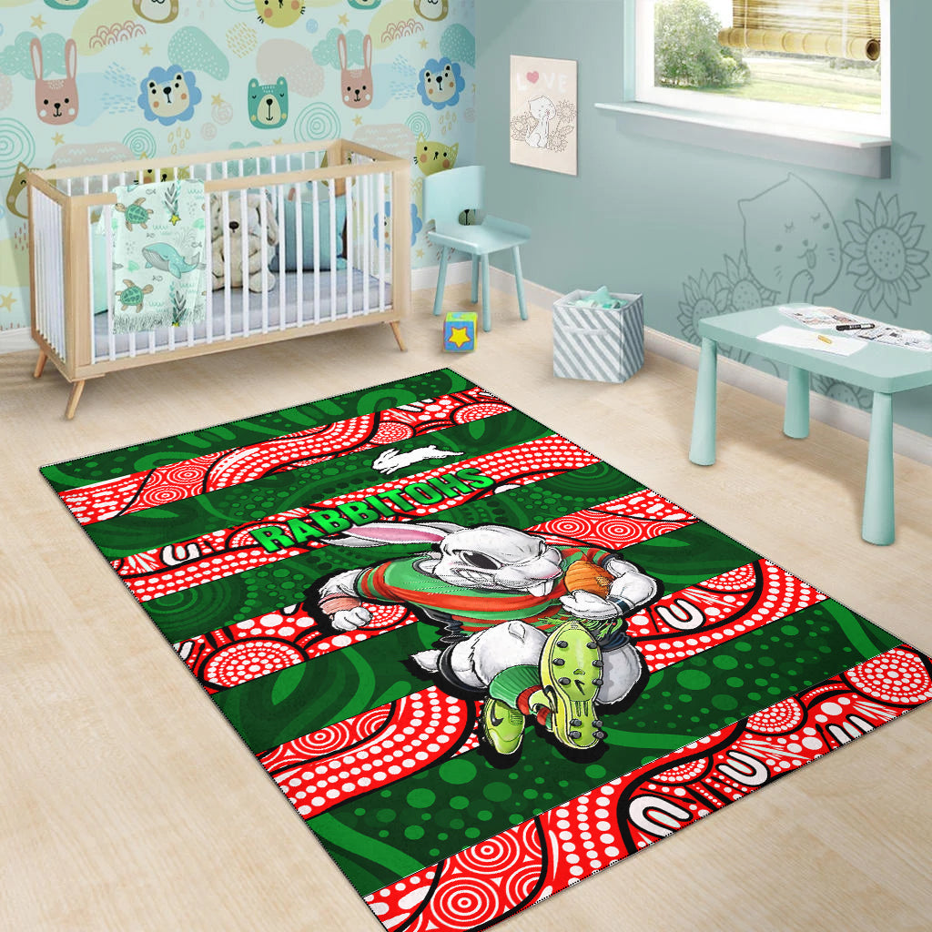 Rabbitohs Rugby The Bunnies Aboriginal Area Rug - LT2