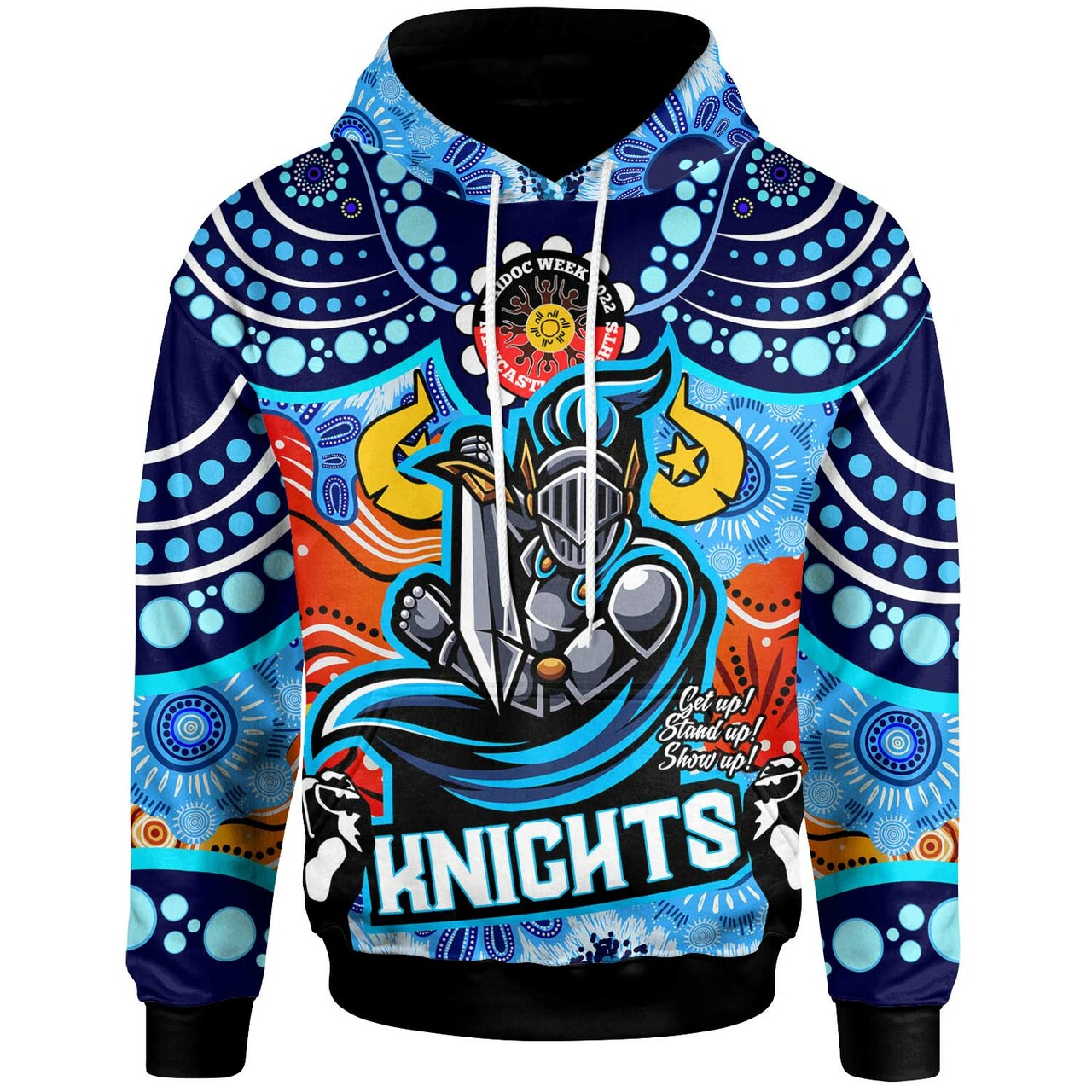 knights-rugby-hoodie-custom-newcastle-knights-naidoc-week-and-torres-strait-with-aboriginal-dot-painting-style-hoodie-rlt12