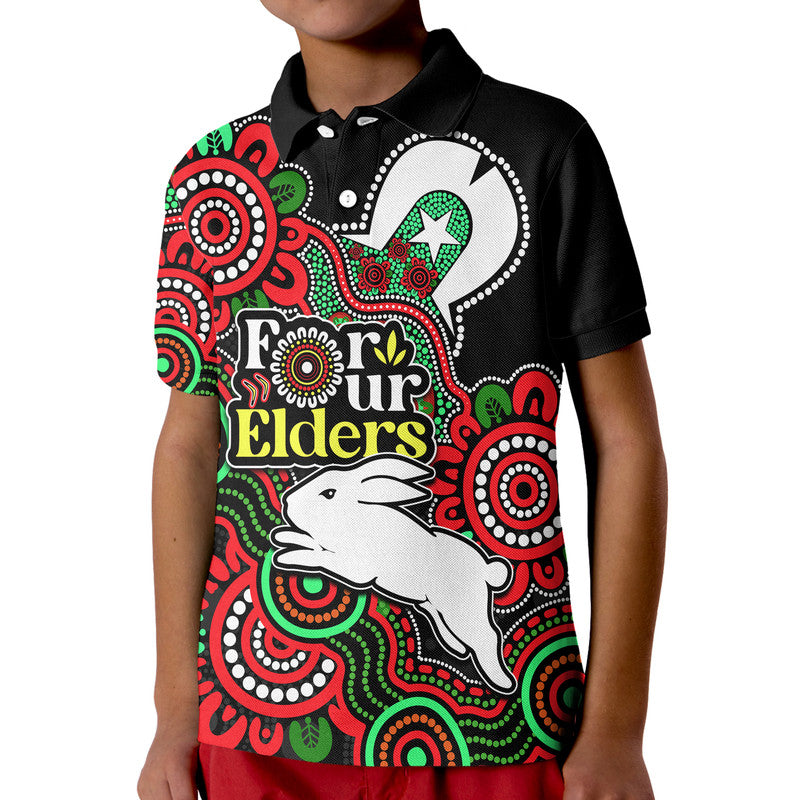 custom-personalised-rabbitohs-rugby-kid-polo-shirt-naidoc-torres-strait-for-our-elders