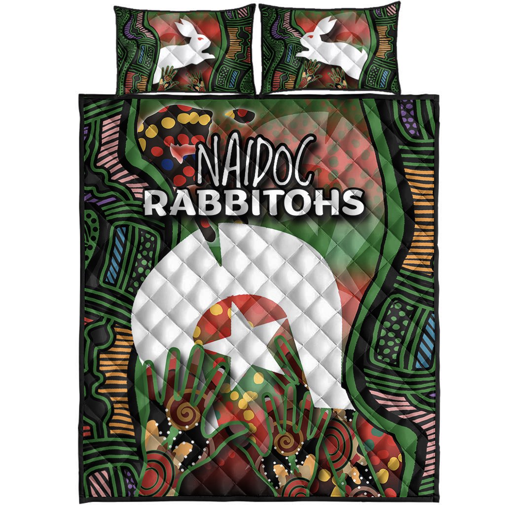 naidoc-rabbitohs-quilt-bed-set-torres-strait-islander