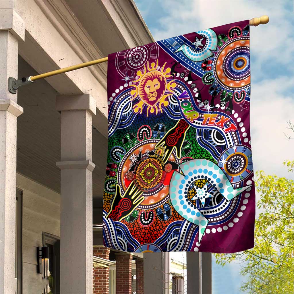 Custom NAIDOC Week 2024 Brisbane Lions Garden Flag Australia Aboriginal Dot Painting