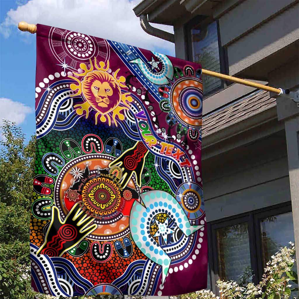 Custom NAIDOC Week 2024 Brisbane Lions Garden Flag Australia Aboriginal Dot Painting