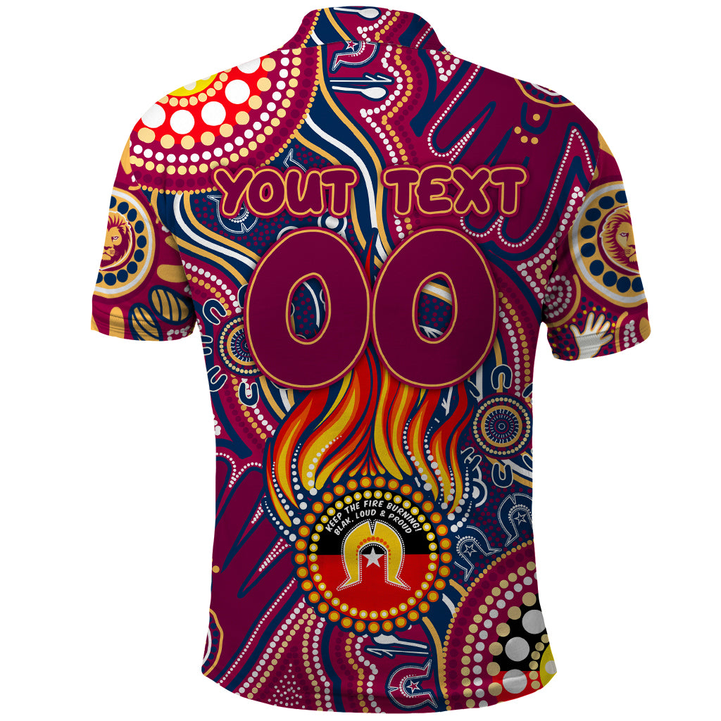 Personalised NAIDOC Week 2024 Brisbane Lions Polo Shirt Australian Aboriginal Hand Painting