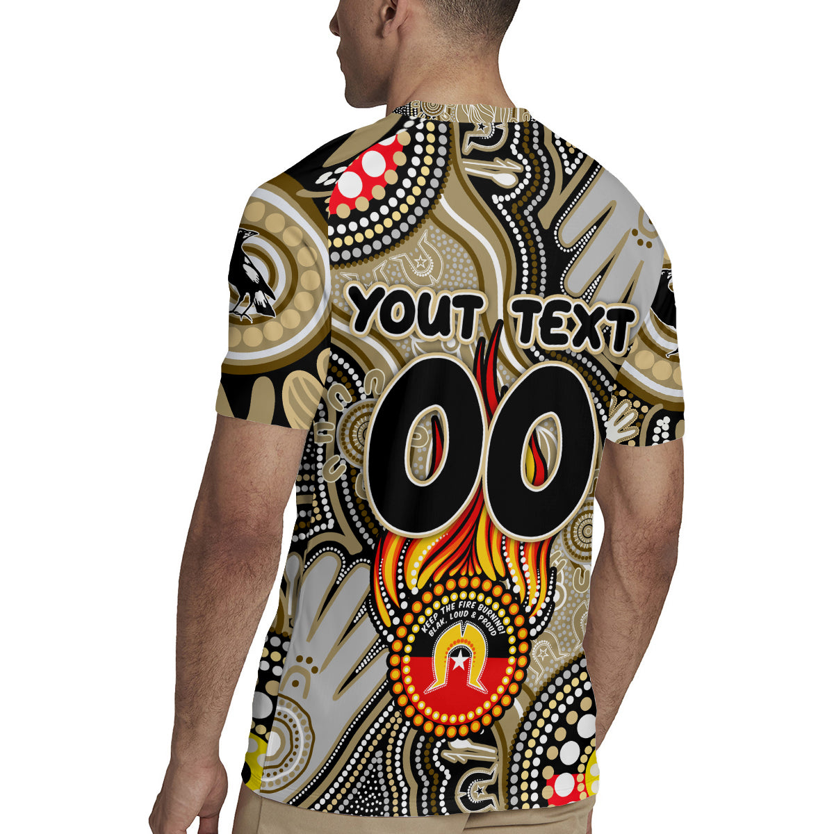 Personalised NAIDOC Week 2024 Collingwood Magpies Rugby Jersey Australian Aboriginal Hand Painting