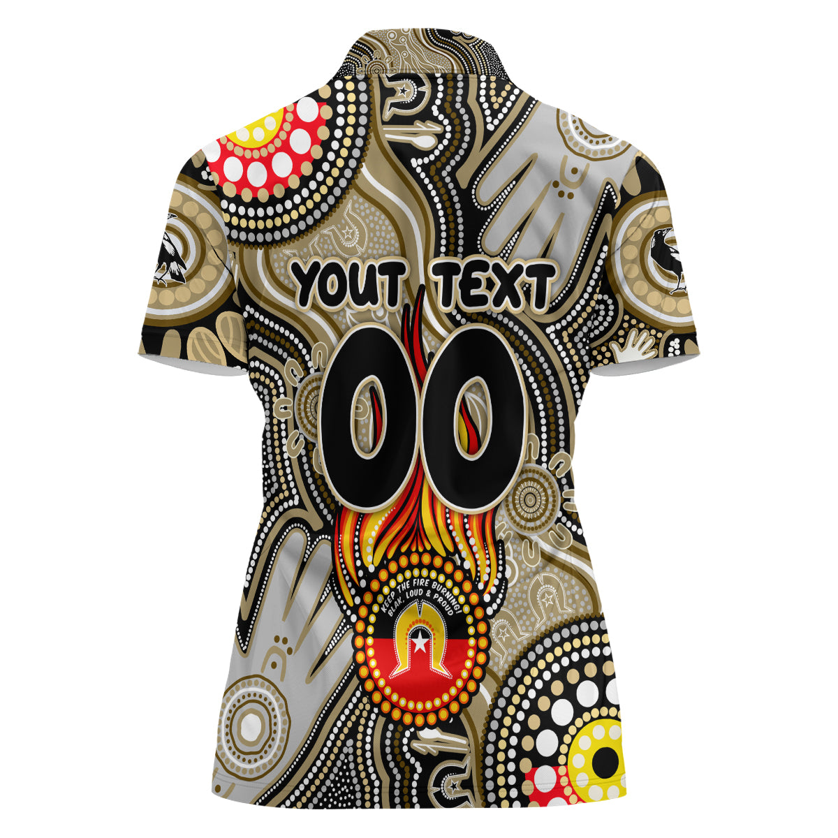 Personalised NAIDOC Week 2024 Collingwood Magpies Women Polo Shirt Australian Aboriginal Hand Painting