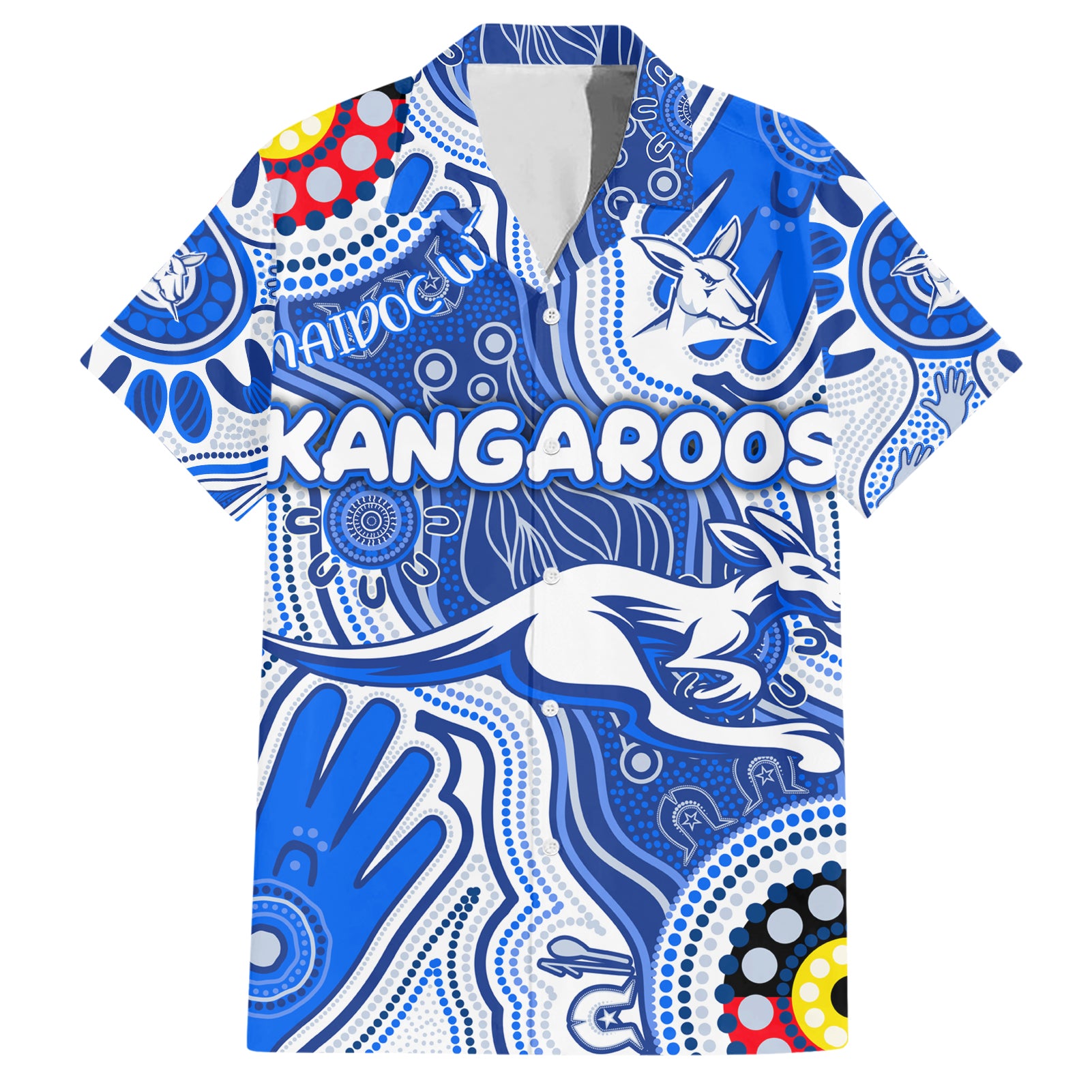 Personalised NAIDOC Week 2024 Melbourne Demons Hawaiian Shirt Australian Aboriginal Hand Painting