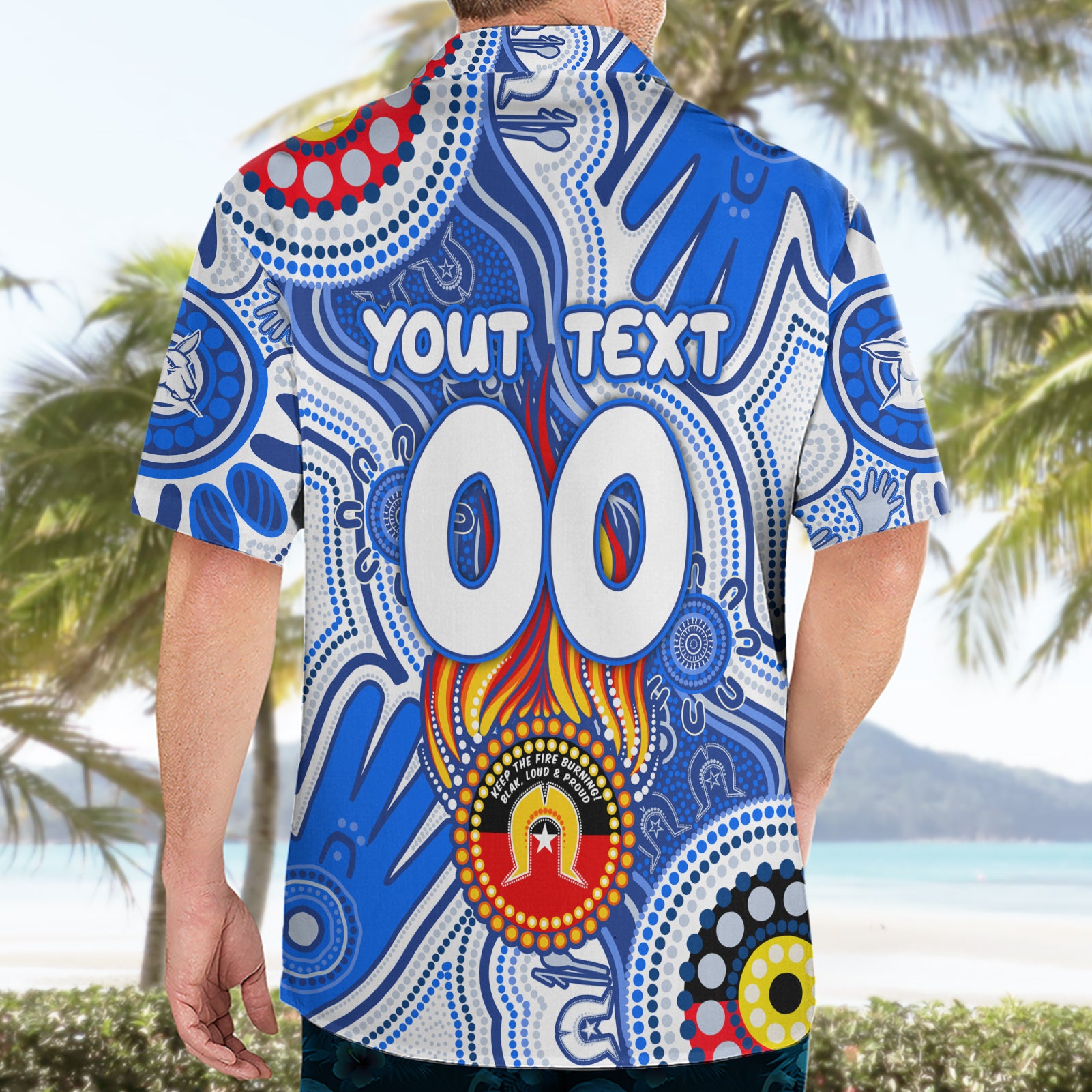 Personalised NAIDOC Week 2024 Melbourne Demons Hawaiian Shirt Australian Aboriginal Hand Painting