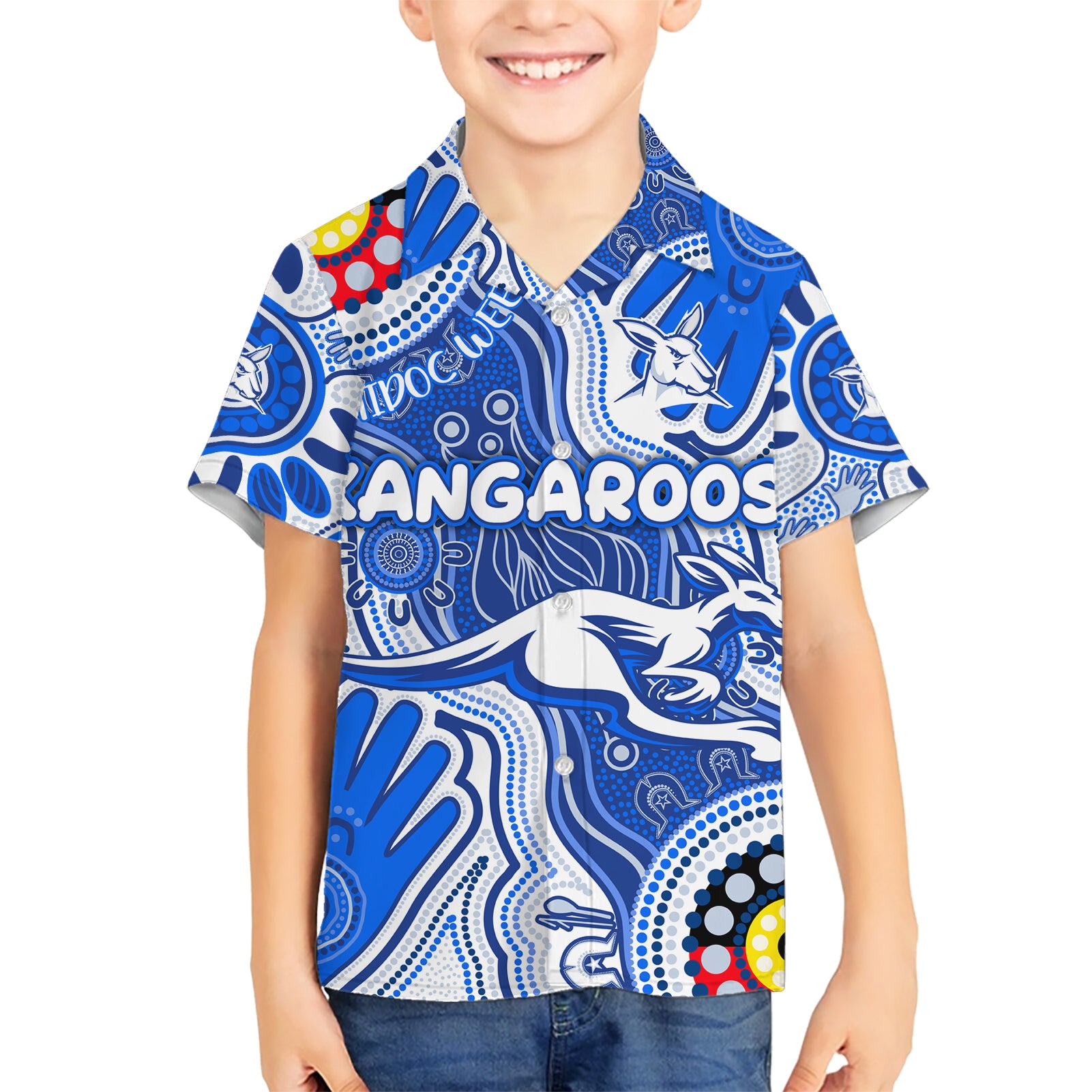 Personalised NAIDOC Week 2024 Melbourne Demons Hawaiian Shirt Australian Aboriginal Hand Painting