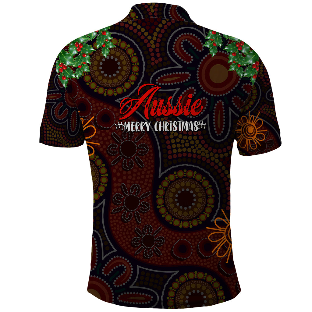 Aboriginal Christmas Polo Shirt - Custom Aussie Koala Christmas Tree with Aboriginal Inspired Polo Shirt