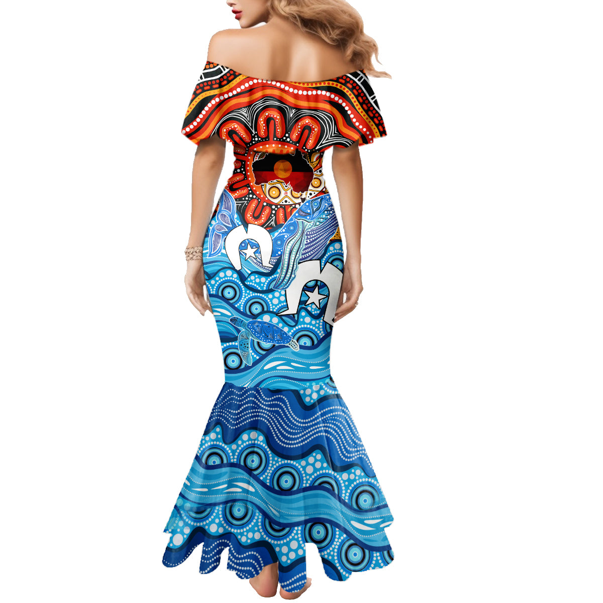 aboriginal-and-torres-strait-islands-family-matching-mermaid-dress-and-hawaiian-shirt-we-are-one