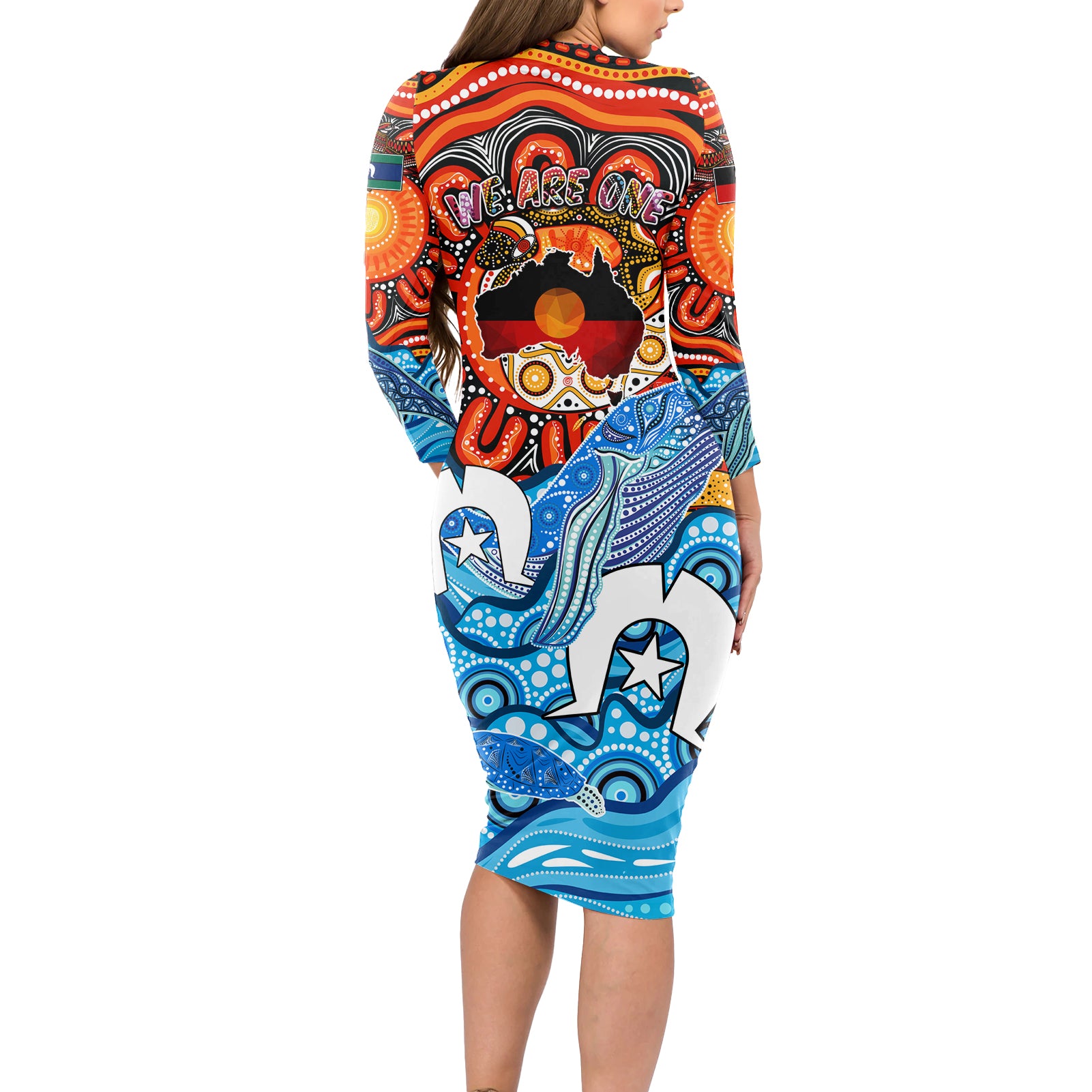 aboriginal-and-torres-strait-islands-long-sleeve-bodycon-dress-we-are-one