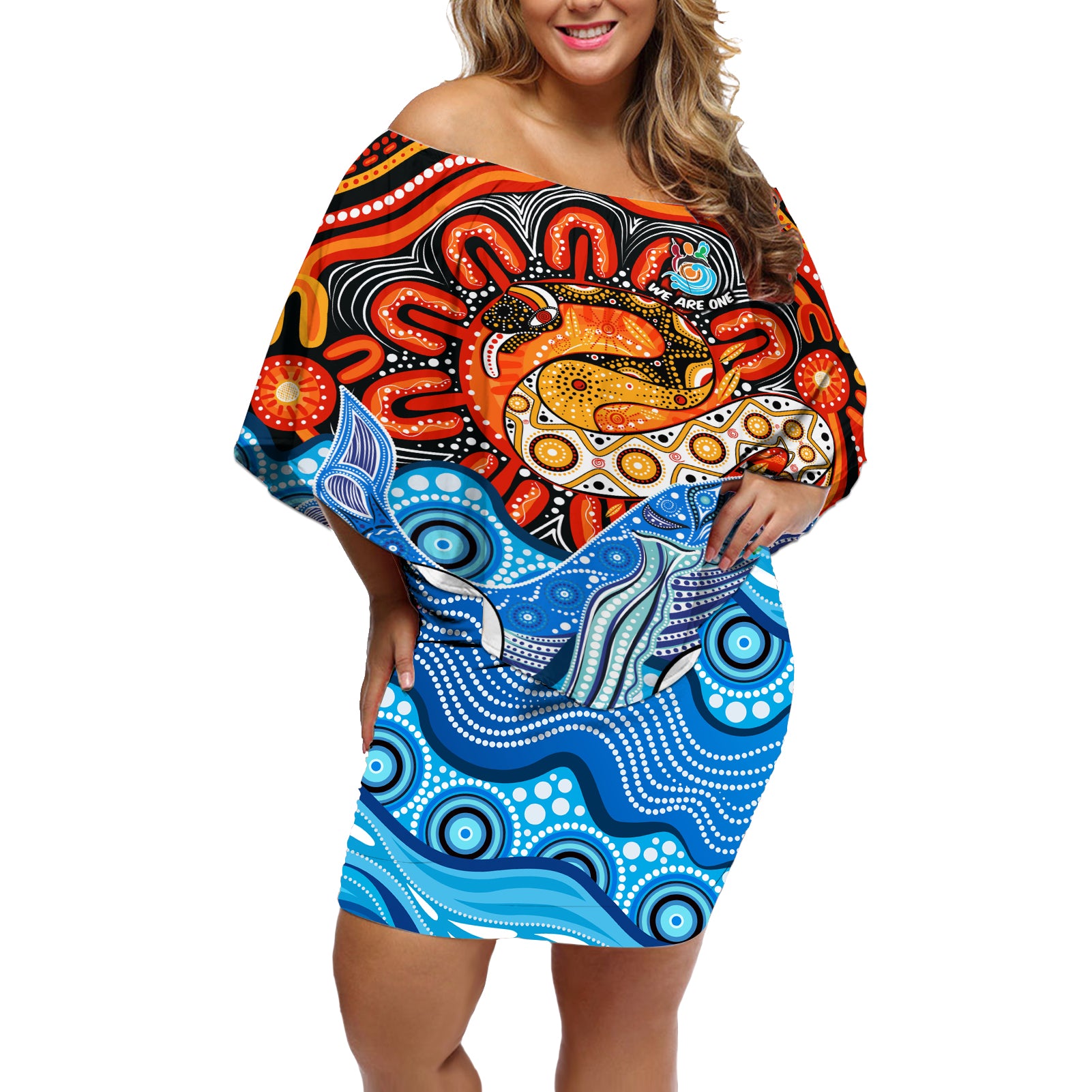 aboriginal-and-torres-strait-islands-off-shoulder-short-dress-we-are-one