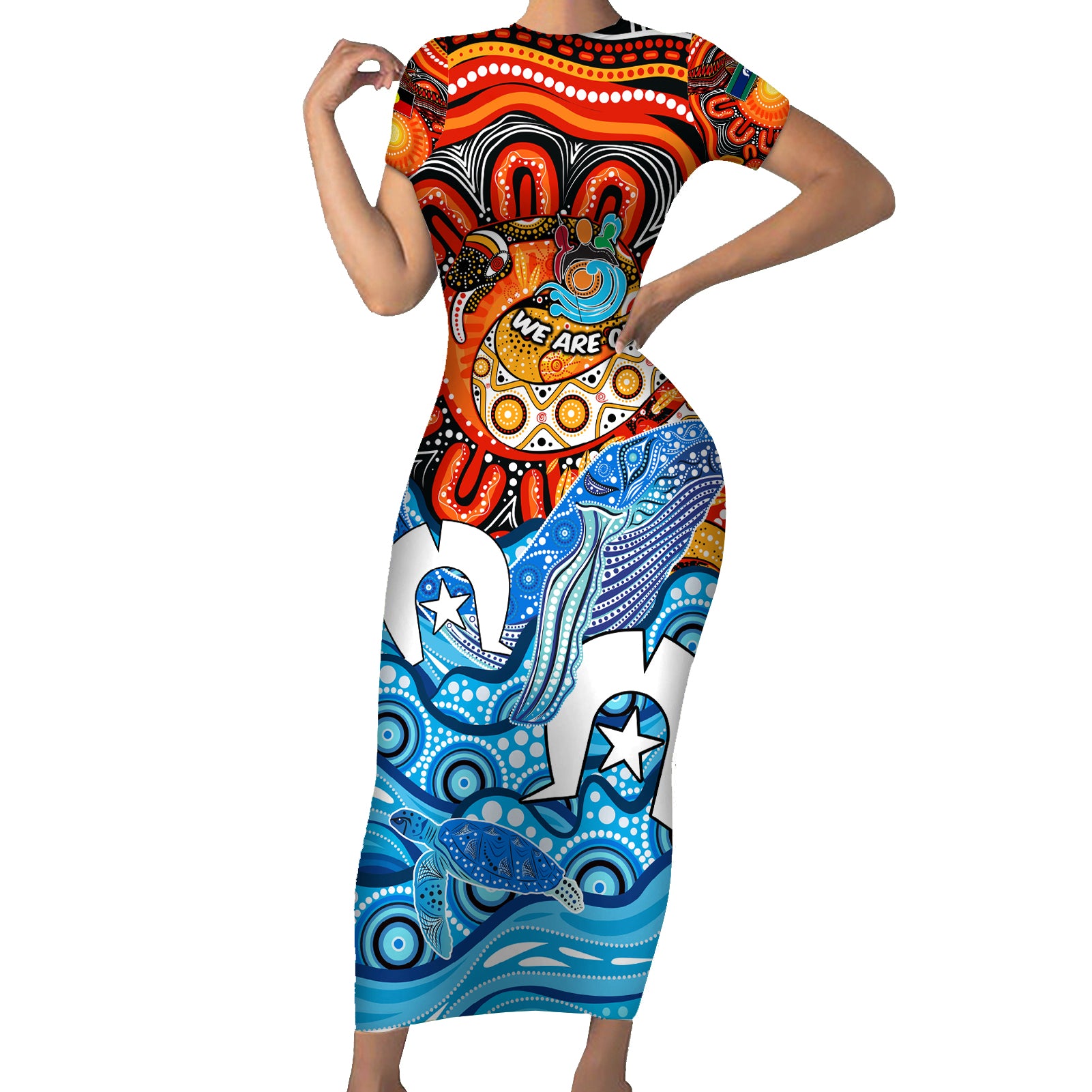 aboriginal-and-torres-strait-islands-short-sleeve-bodycon-dress-we-are-one