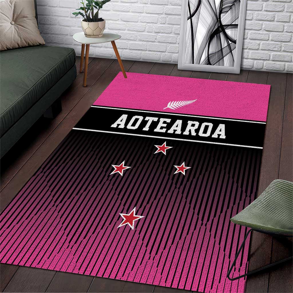 New Zealand Women Cricket Area Rug Pink Simple Style