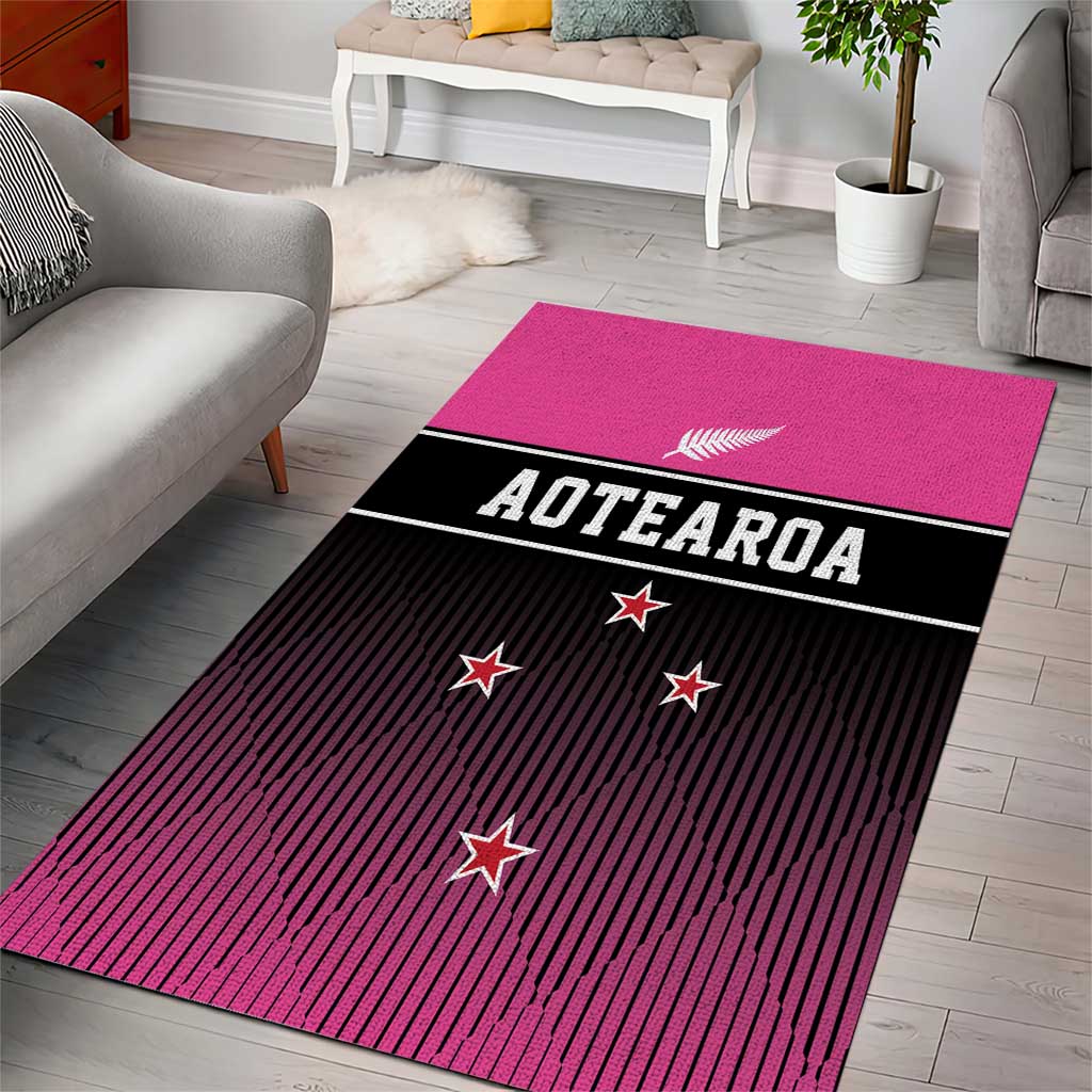 New Zealand Women Cricket Area Rug Pink Simple Style