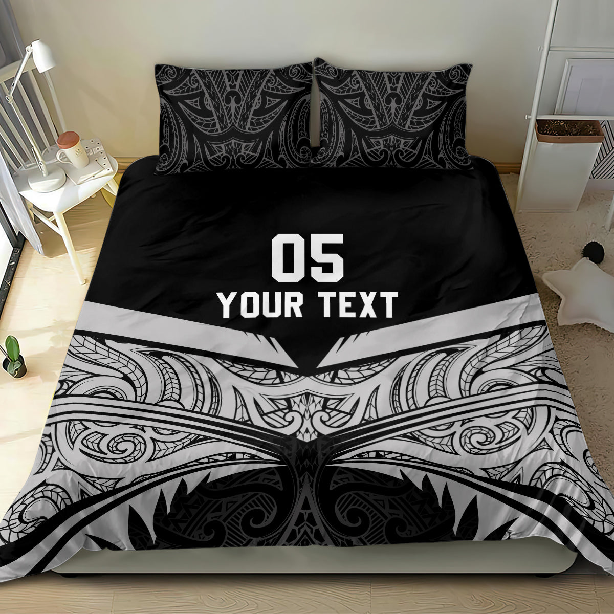 Custom New Zealand Cricket Bedding Set Go Champions World Cup 2024 With Maori Pattern