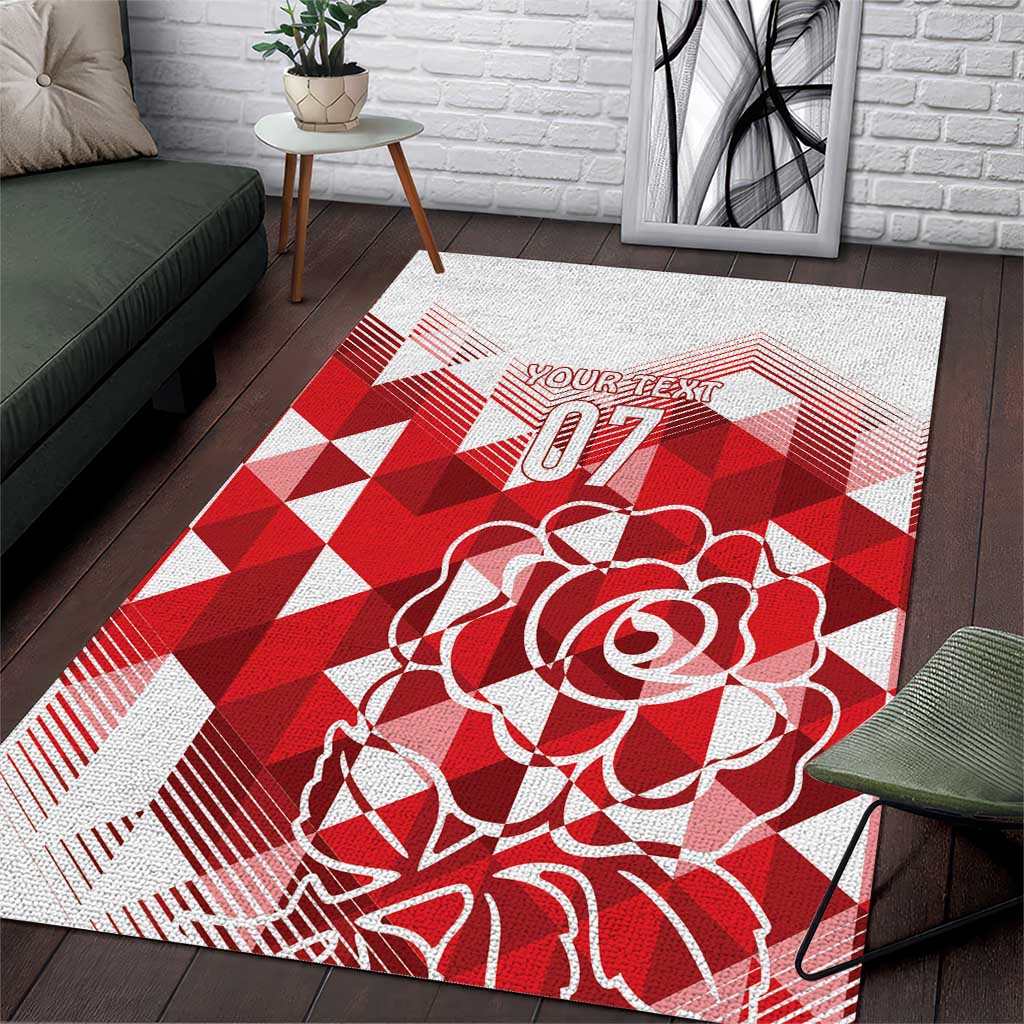 England Rugby Custom Area Rug Crystalised Red Rose