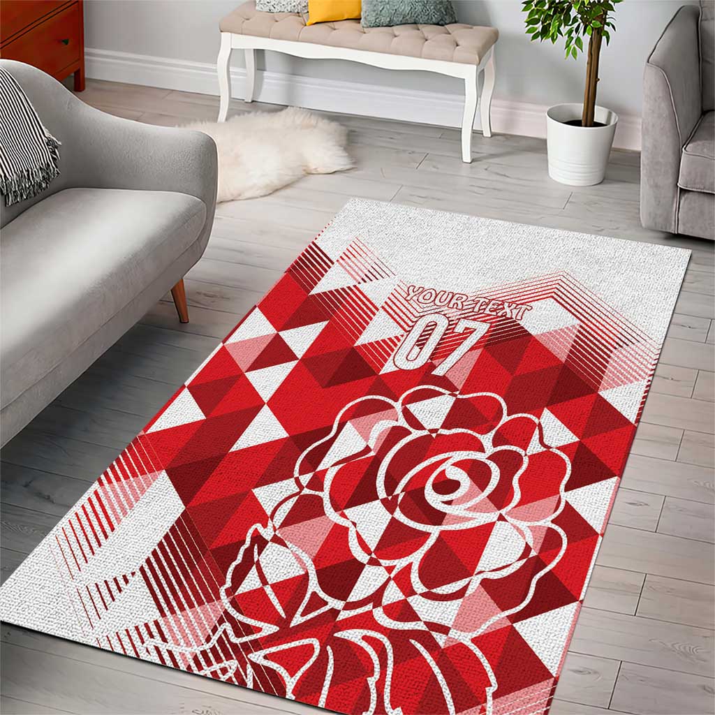 England Rugby Custom Area Rug Crystalised Red Rose