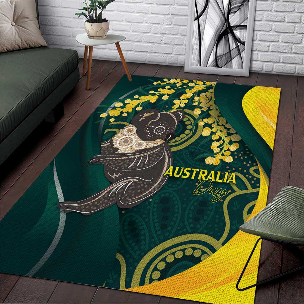 Australia Day Area Rug Koala Aboriginal Art