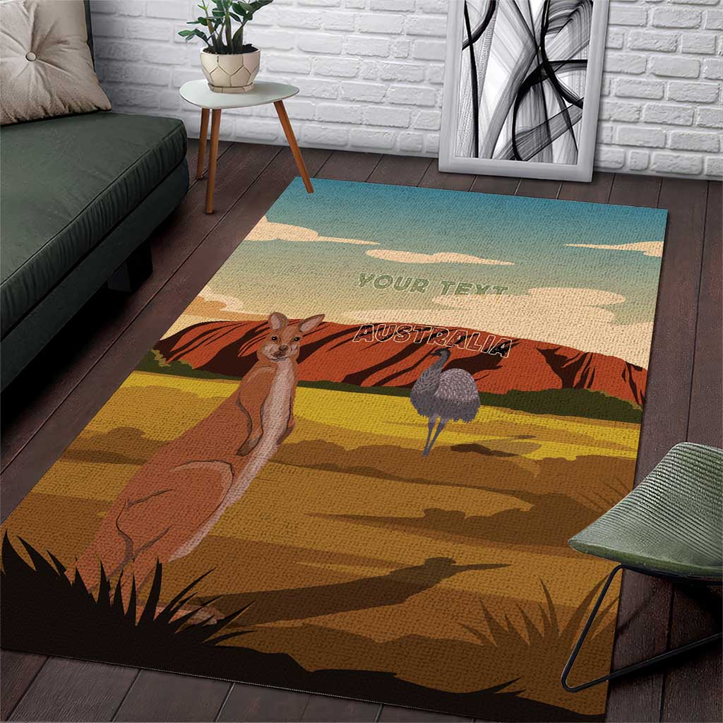 Australia Personalized Area Rug Uluru Scenery