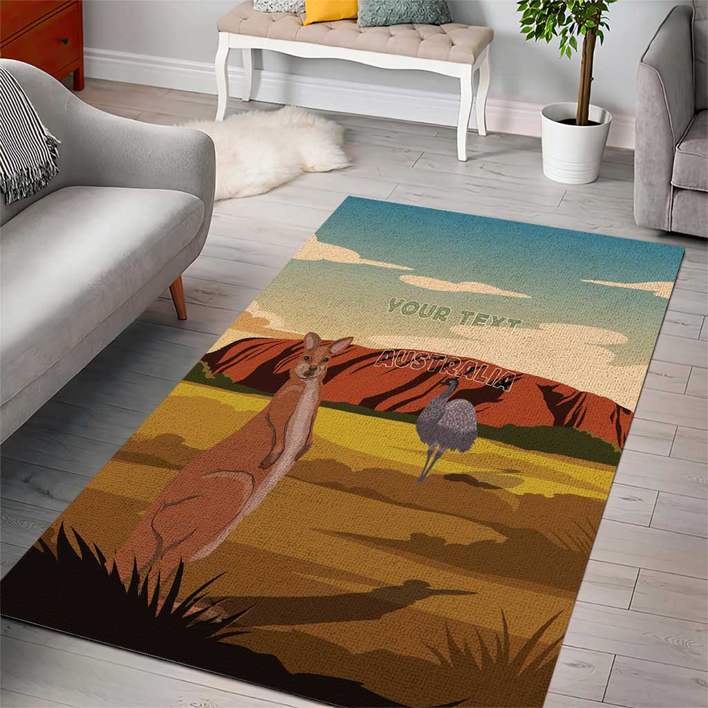 Australia Personalized Area Rug Uluru Scenery