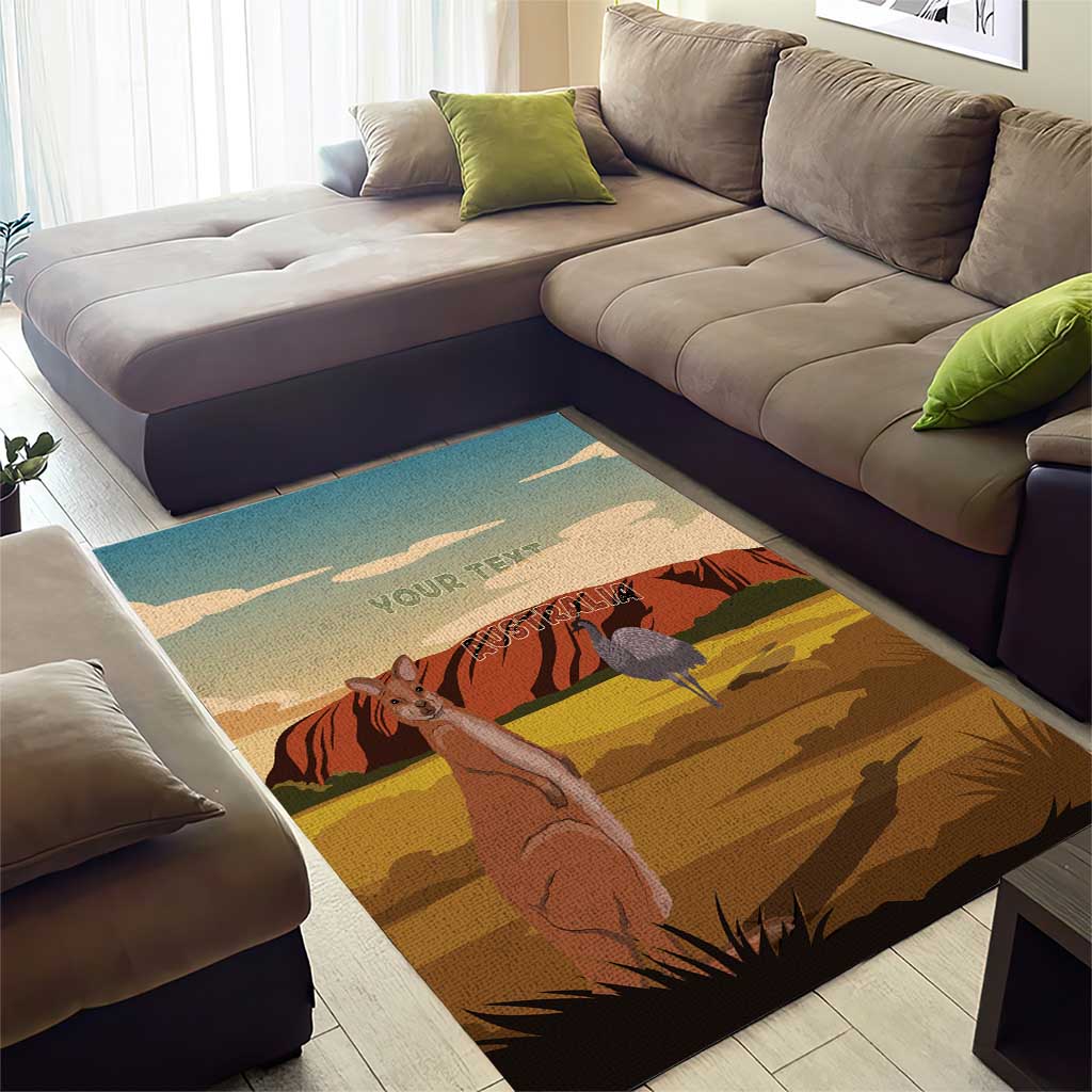 Australia Personalized Area Rug Uluru Scenery