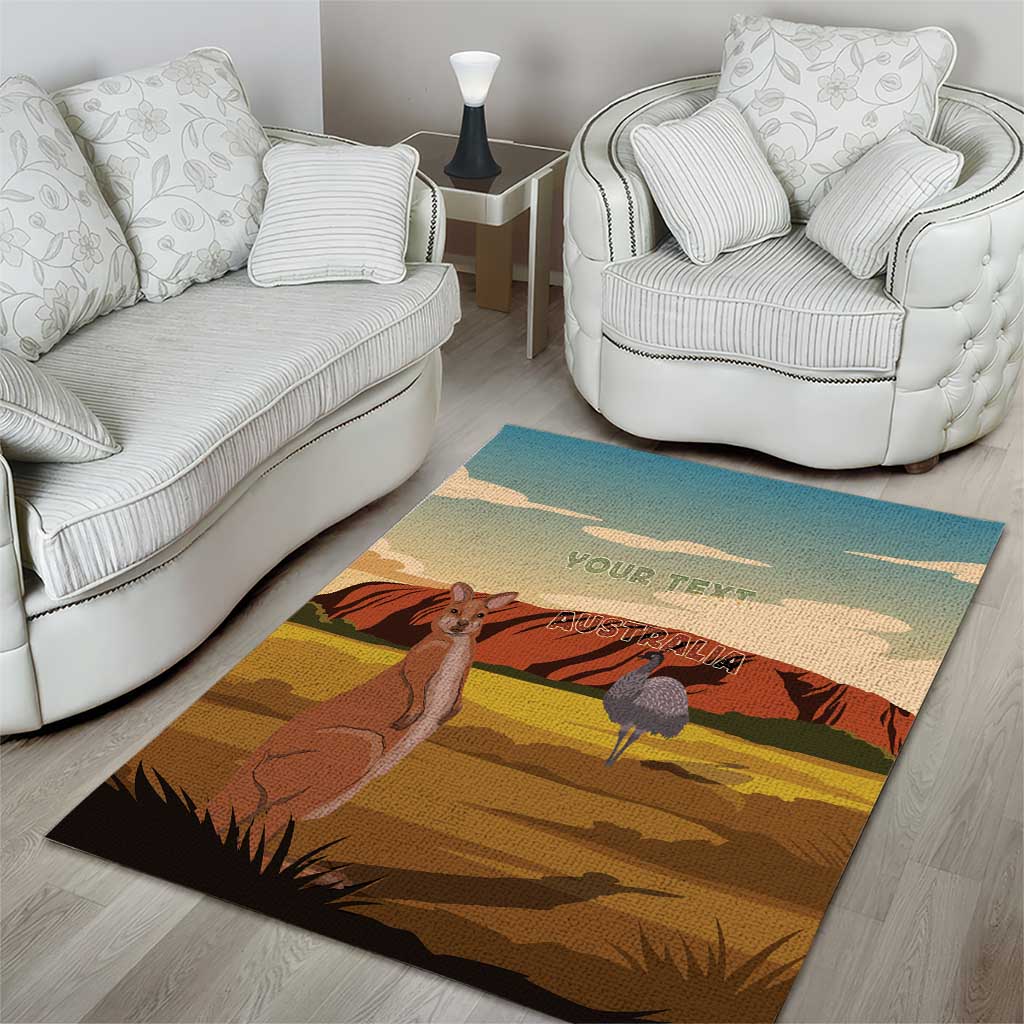 Australia Personalized Area Rug Uluru Scenery