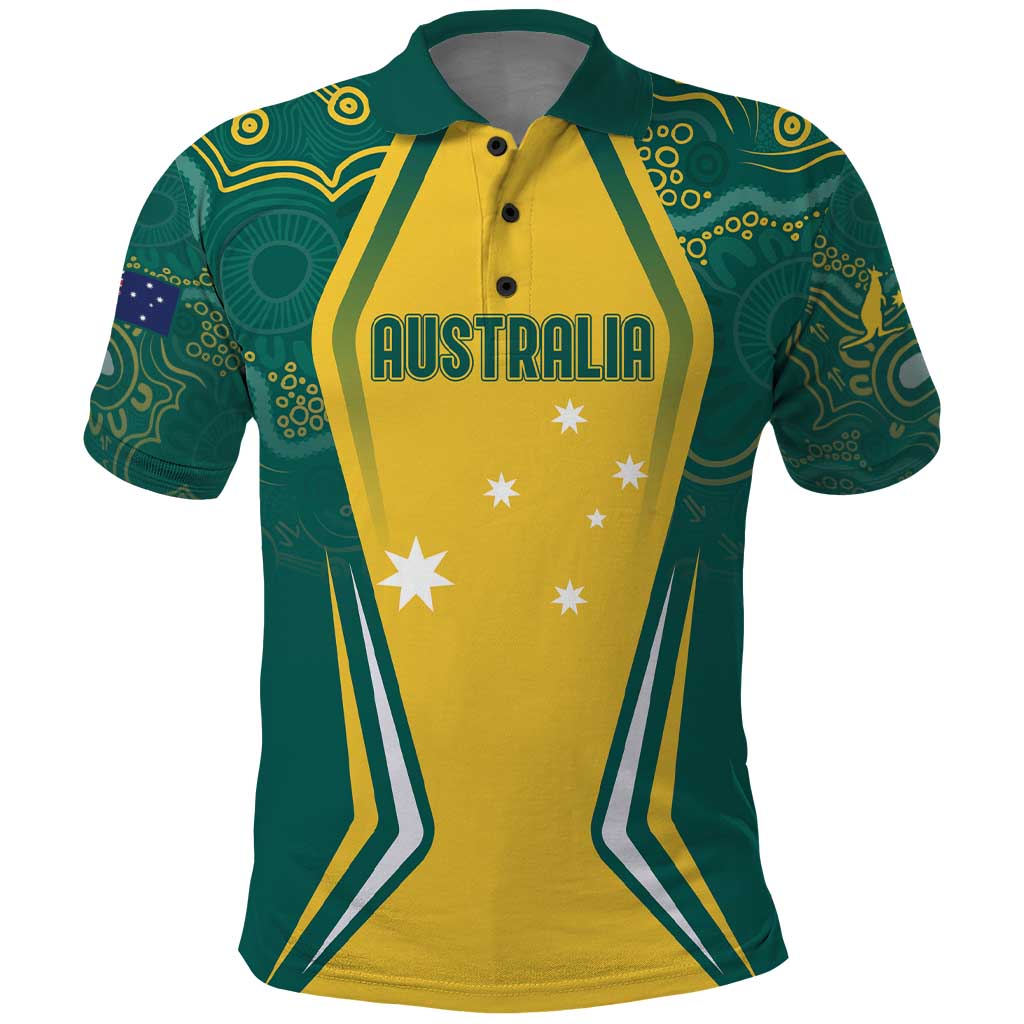 Australia 2024 Olympics Custom Polo Shirt Rise of the Roos Aborignal Style