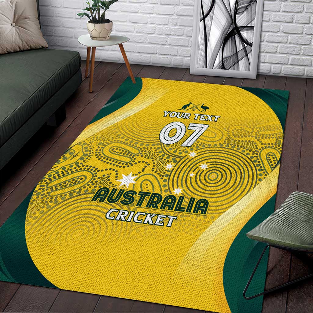 Australia Cricket Custom Indigenous Area Rug Aboriginal Arts GO Aussie LT7