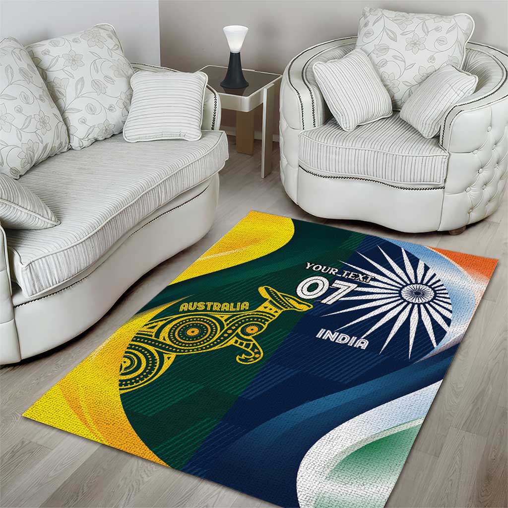 Custom India and Australia Cricket Area Rug Special Half-Half Mix