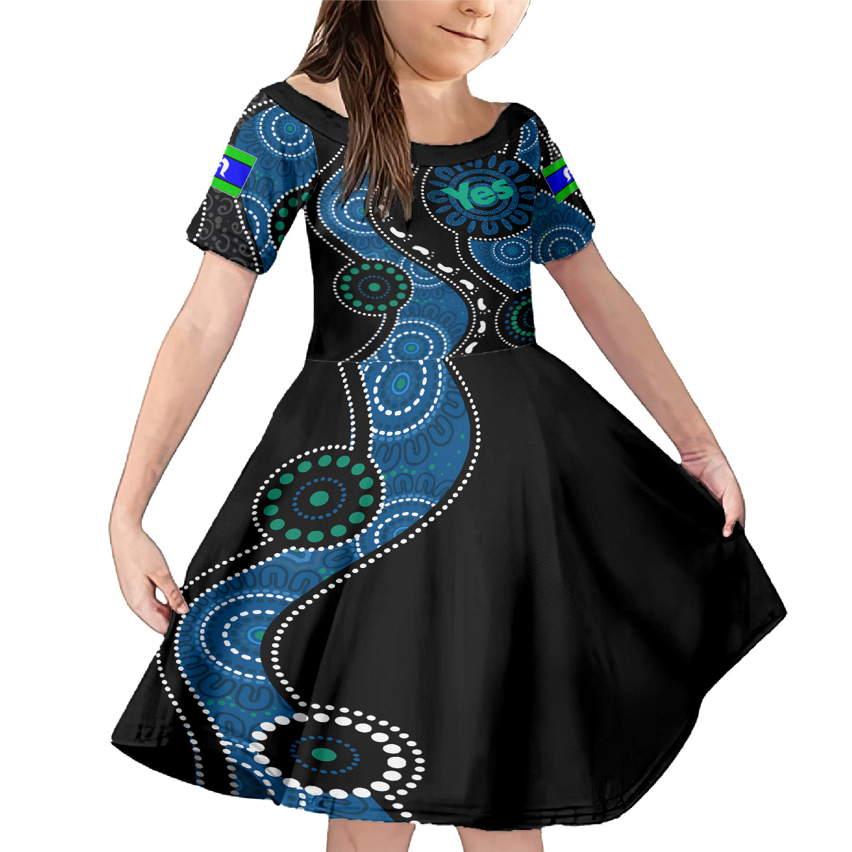 australia-indigenous-family-matching-mermaid-dress-and-hawaiian-shirt-vote-yes-aboriginal-torres-strait