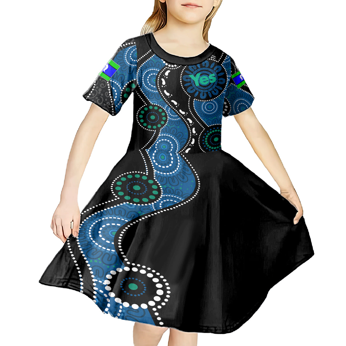 australia-indigenous-kid-short-sleeve-dress-vote-yes-aboriginal-torres-strait