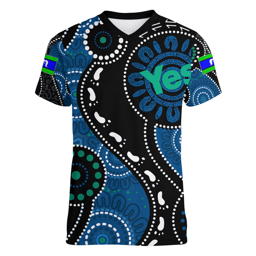 australia-indigenous-women-v-neck-t-shirt-vote-yes-aboriginal-torres-strait