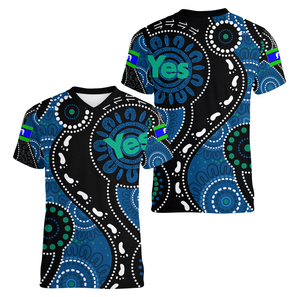 australia-indigenous-women-v-neck-t-shirt-vote-yes-aboriginal-torres-strait