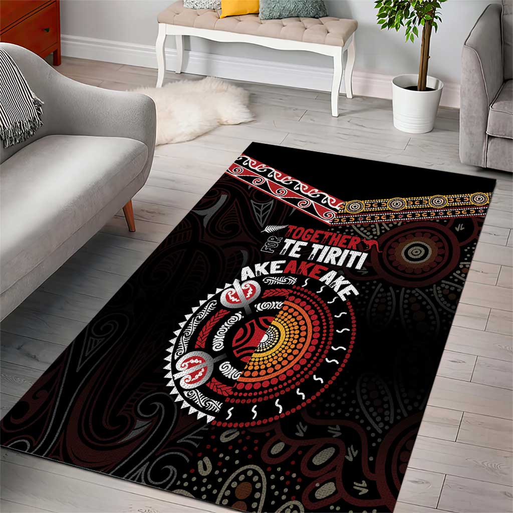 Aotearoa and Australia Indigenous Area Rug Stand Together For Te Tiriti