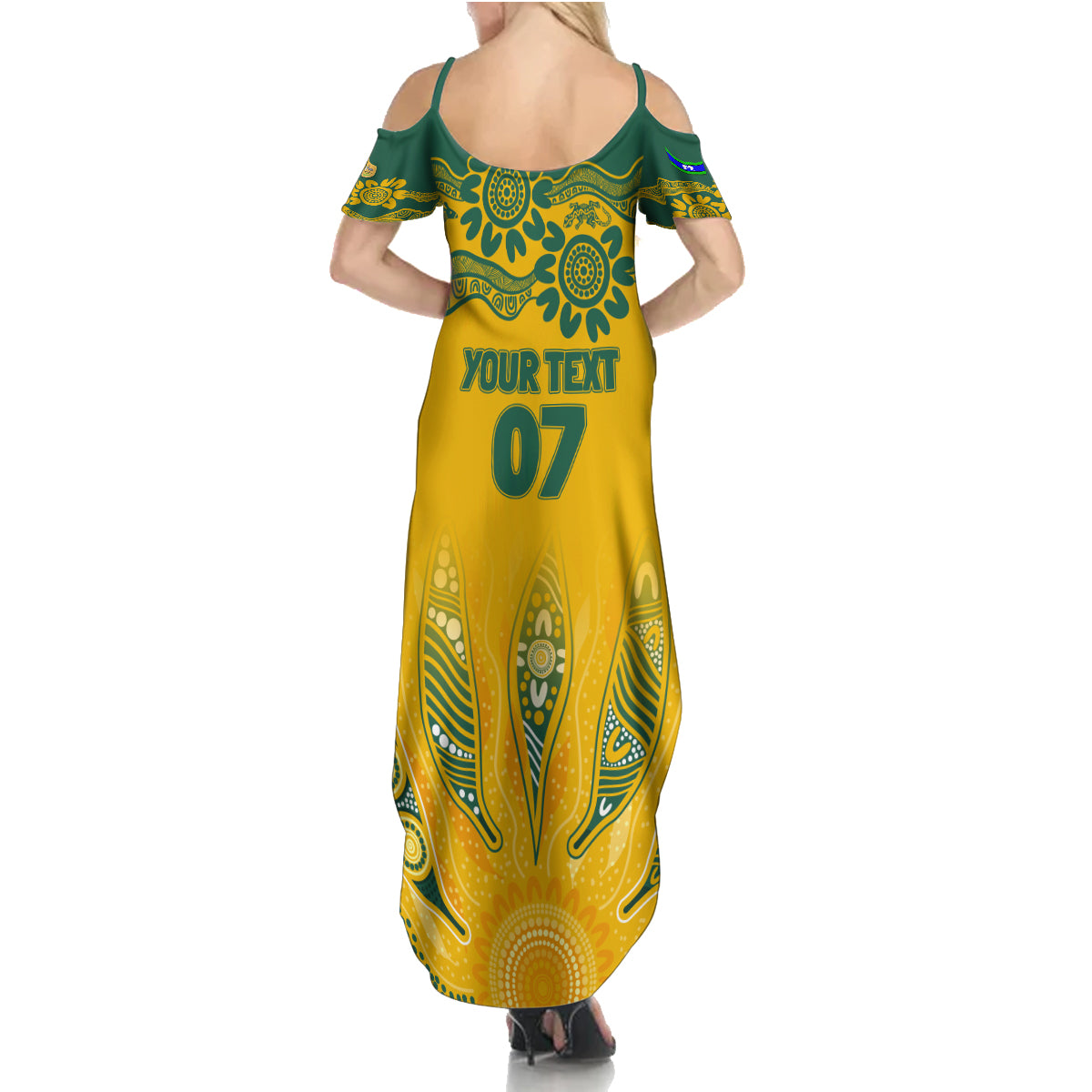 Custom Socceroos NAIDOC Week 2024 Family Matching Summer Maxi Dress and Hawaiian Shirt Indigenous Burning Fire National Colors