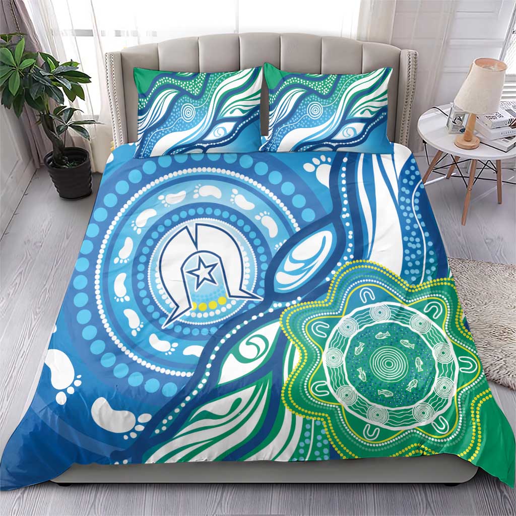 Torres Strait Islander Bedding Set Aboriginal Blue Art