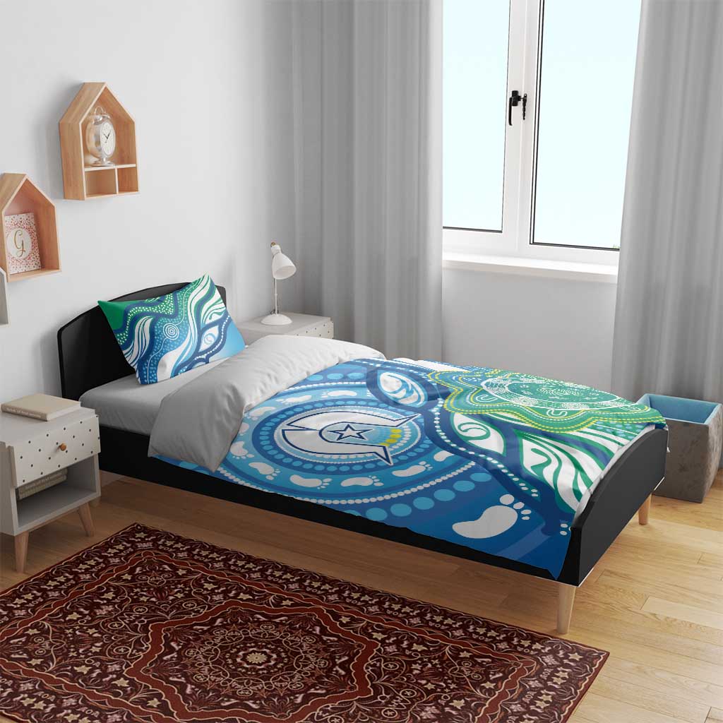 Torres Strait Islander Bedding Set Aboriginal Blue Art