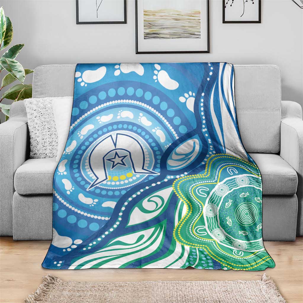 Torres Strait Islander Blanket Aboriginal Blue Art