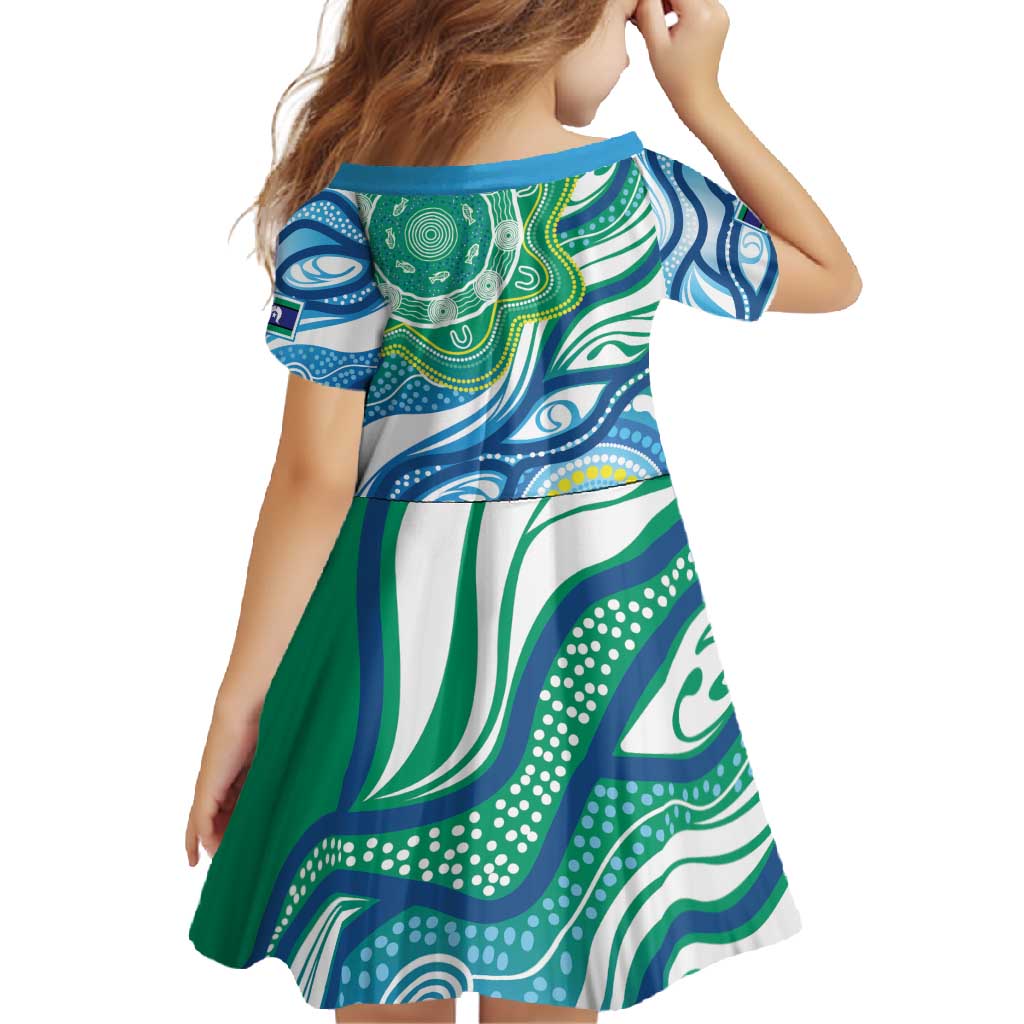 Torres Strait Islander Family Matching Mermaid Dress and Hawaiian Shirt Aboriginal Blue Art