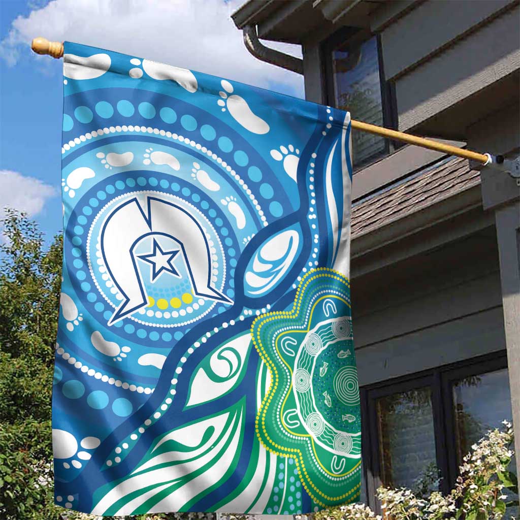 Torres Strait Islander Garden Flag Aboriginal Blue Art