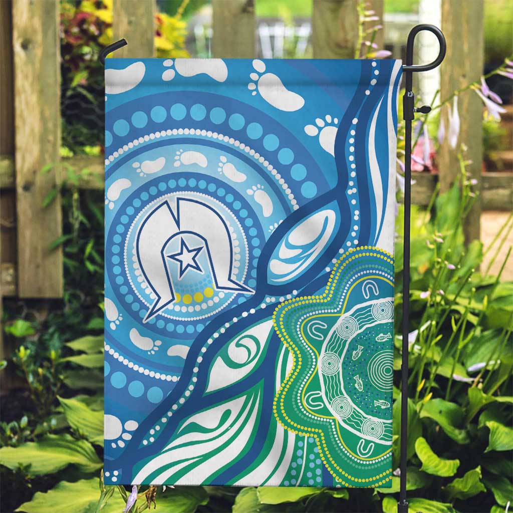 Torres Strait Islander Garden Flag Aboriginal Blue Art