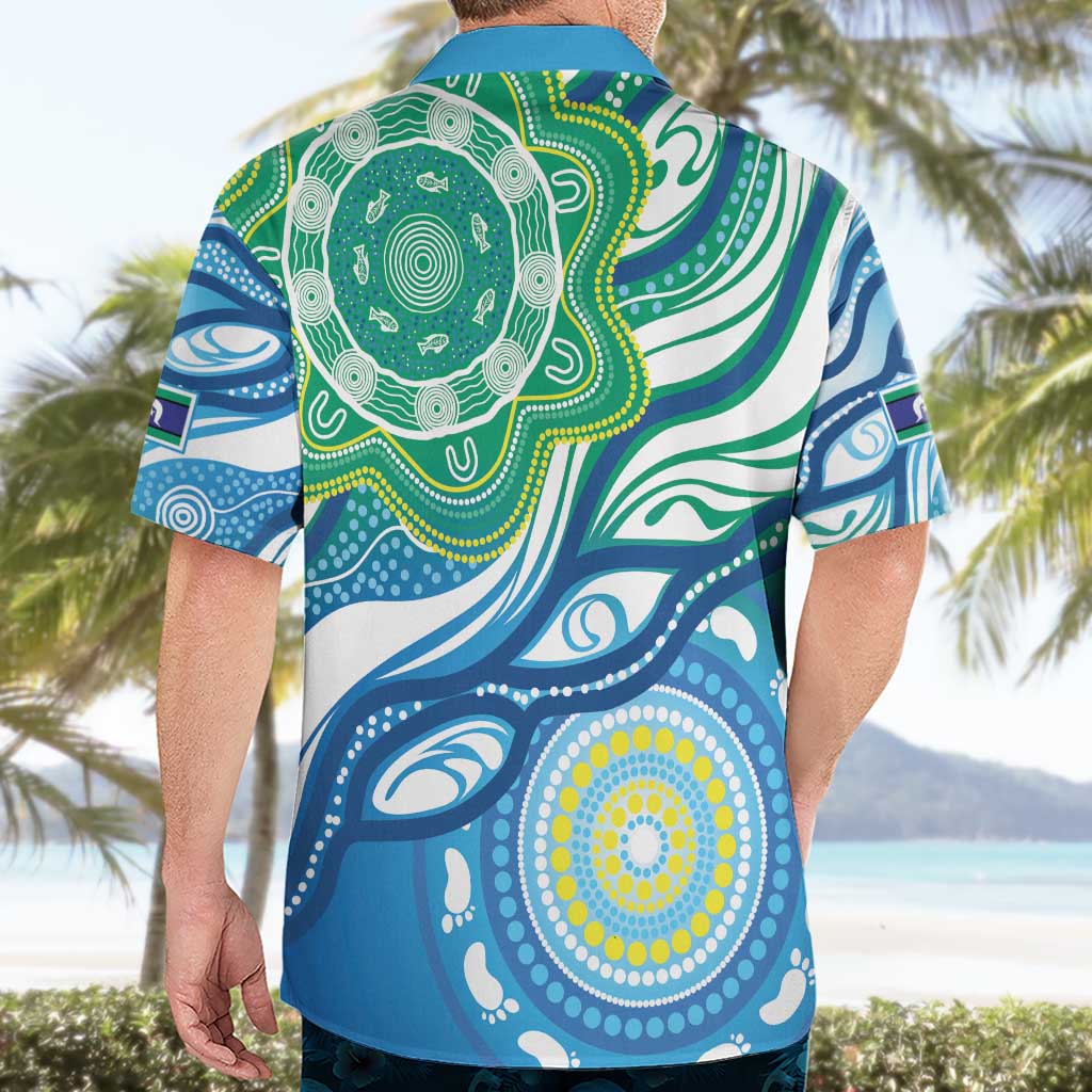 Torres Strait Islander Hawaiian Shirt Aboriginal Blue Art