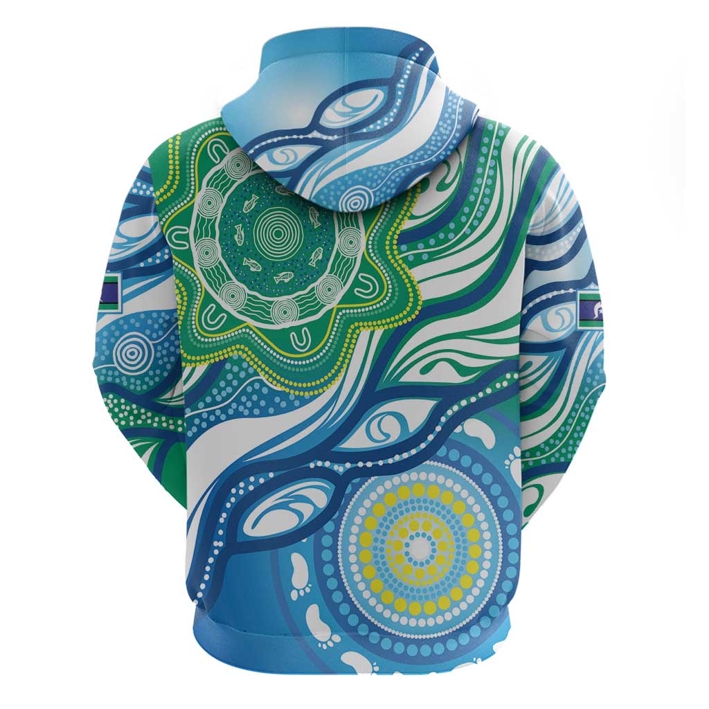 Torres Strait Islander Hoodie Aboriginal Blue Art