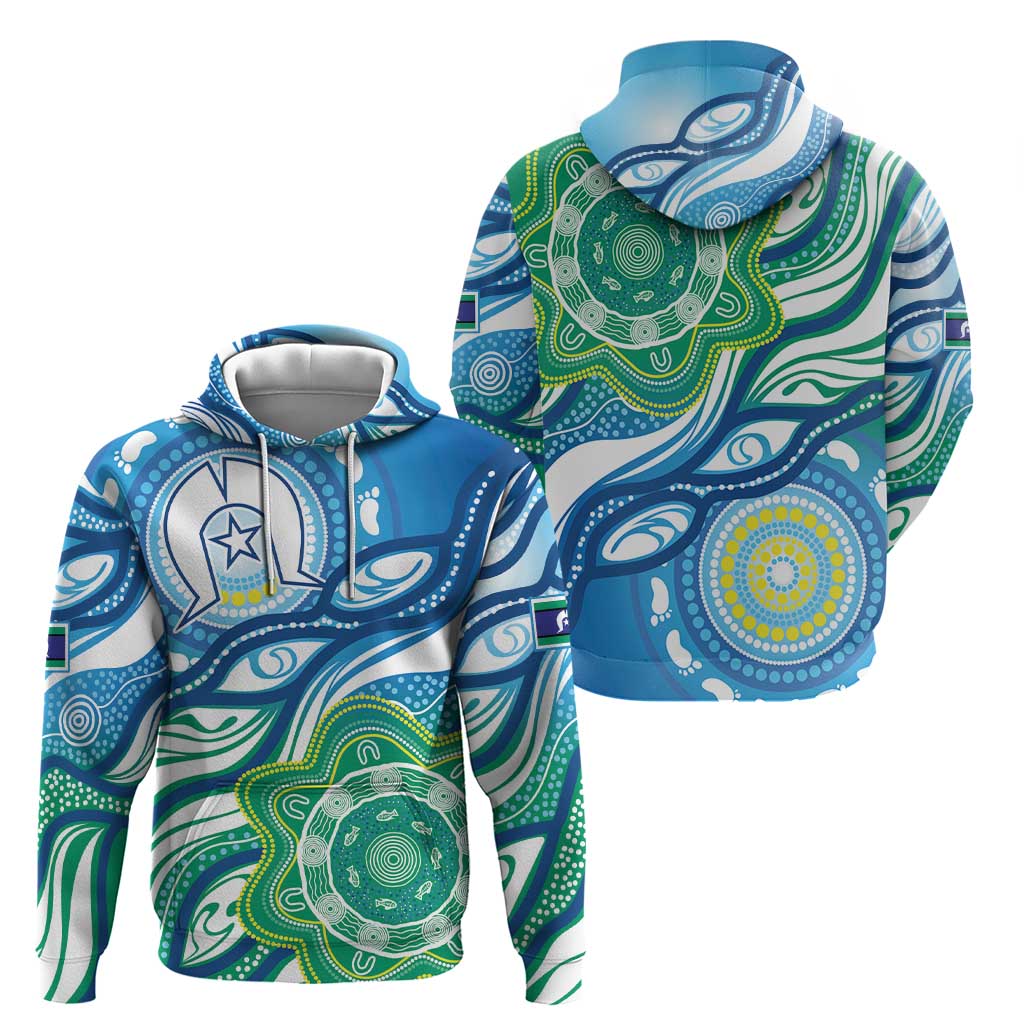 Torres Strait Islander Hoodie Aboriginal Blue Art