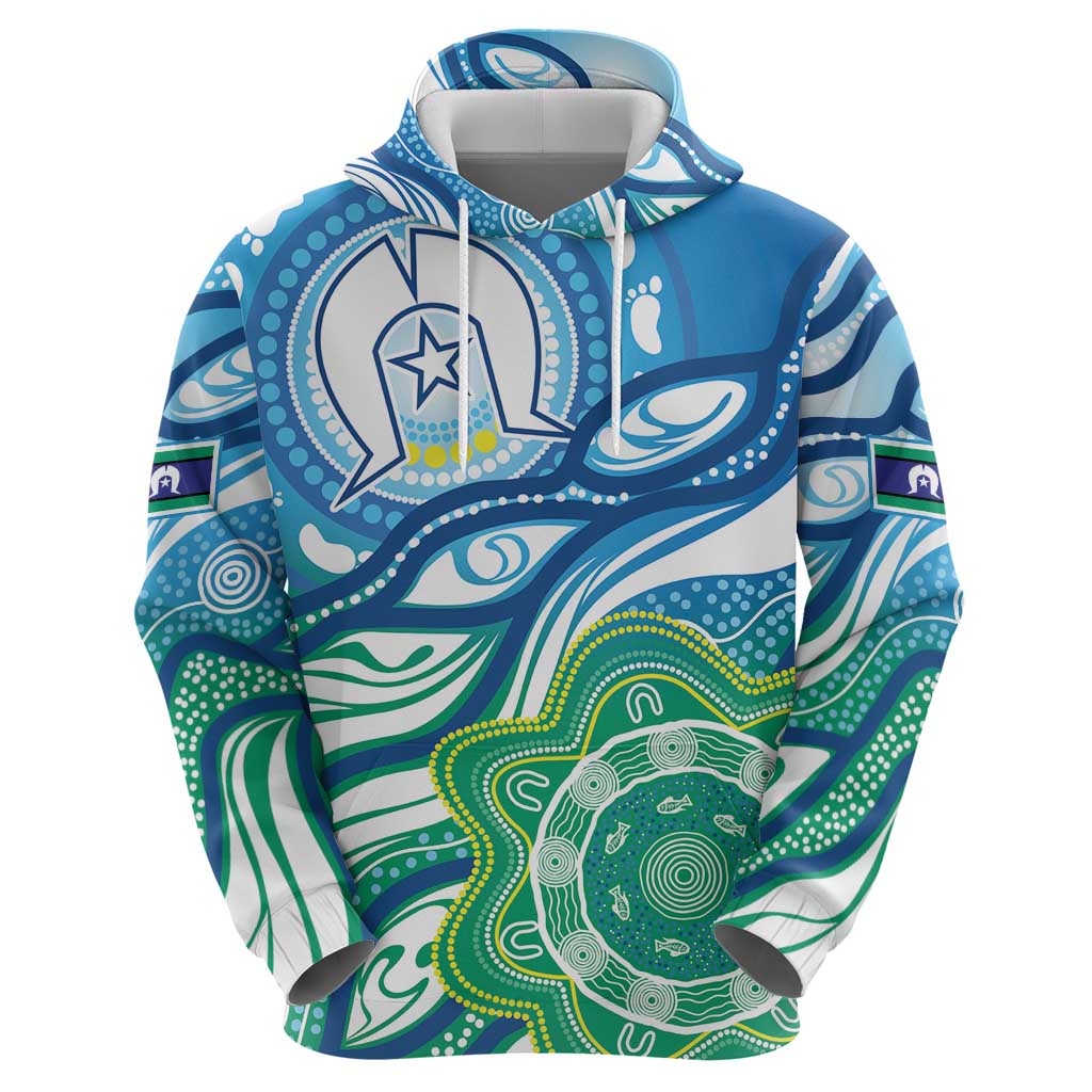 Torres Strait Islander Hoodie Aboriginal Blue Art