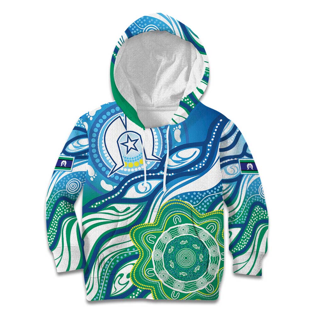 Torres Strait Islander Kid Hoodie Aboriginal Blue Art